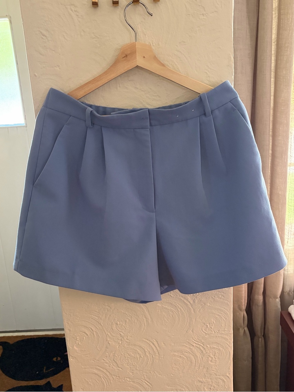 Abercrombie & Fitch Women's Pleated Slate Blue Shorts